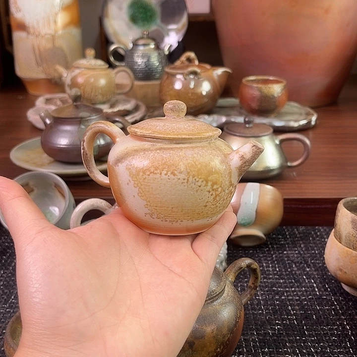 柴烧高白泥精品窑宝壶