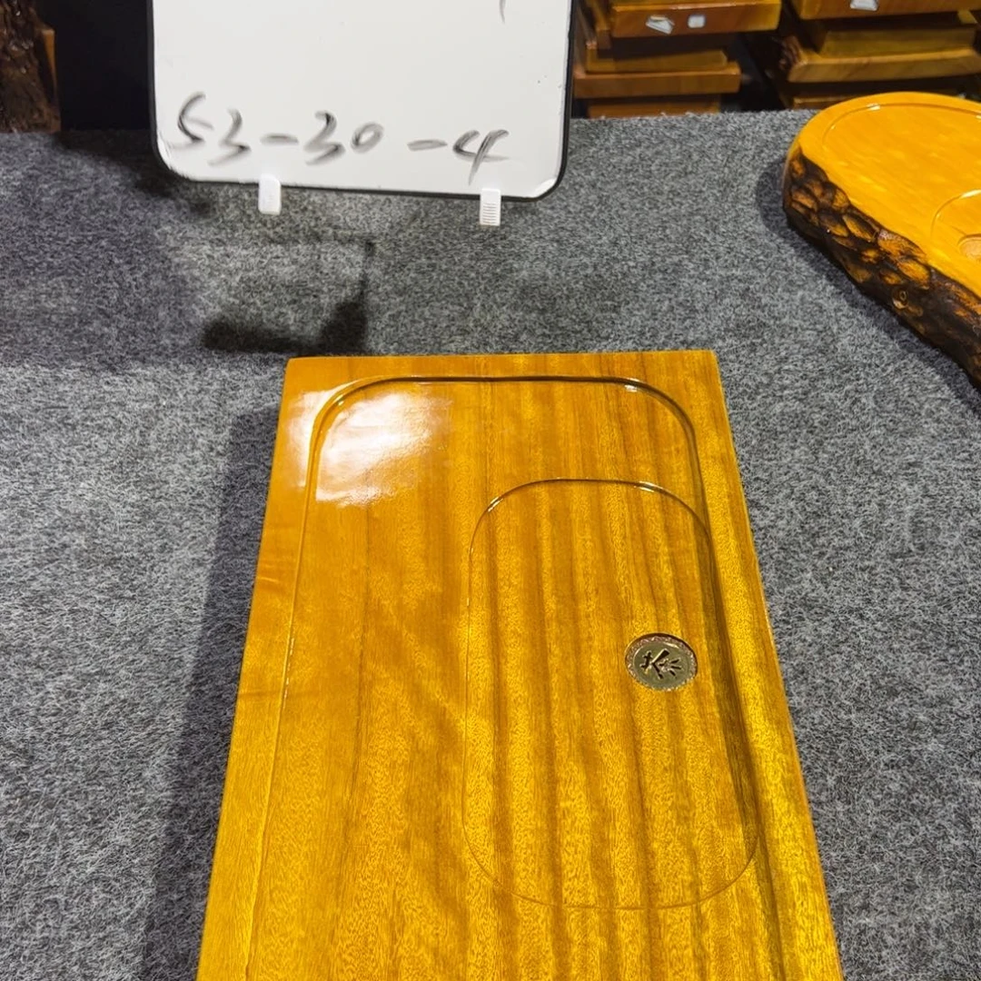 缅甸大叶金丝楠实木茶盘