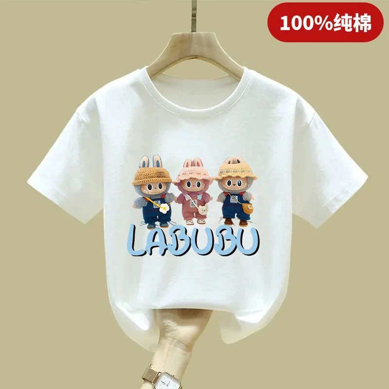两只拉布布女童洋气短袖百搭春夏可爱薄款T恤潮新款儿童中大童中