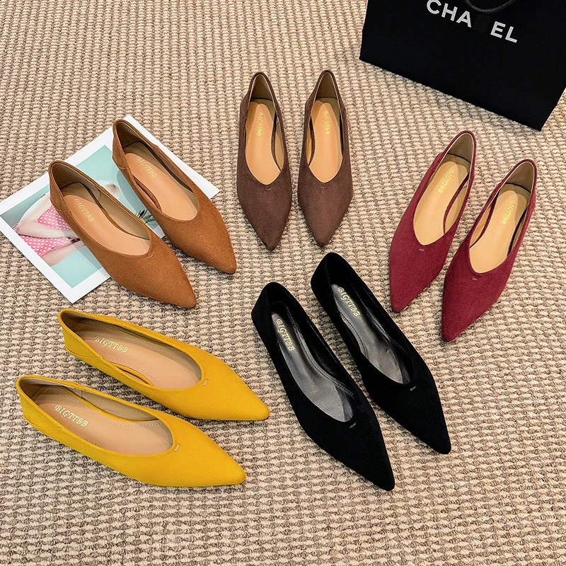 菲菲 2025新款单鞋高级感四季百搭尖头透气复古小单鞋