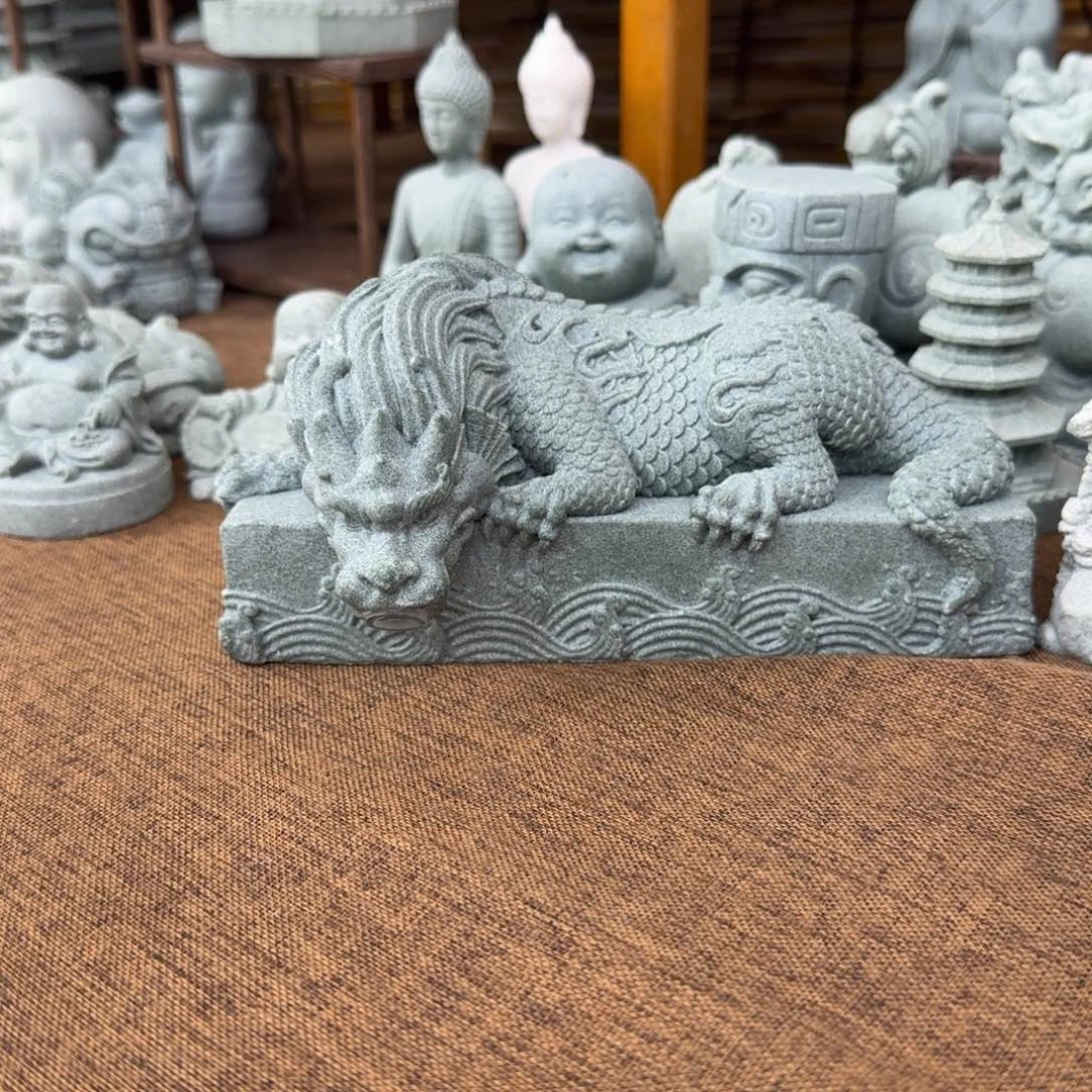石材青砂石镇水兽浪花送水泵水管