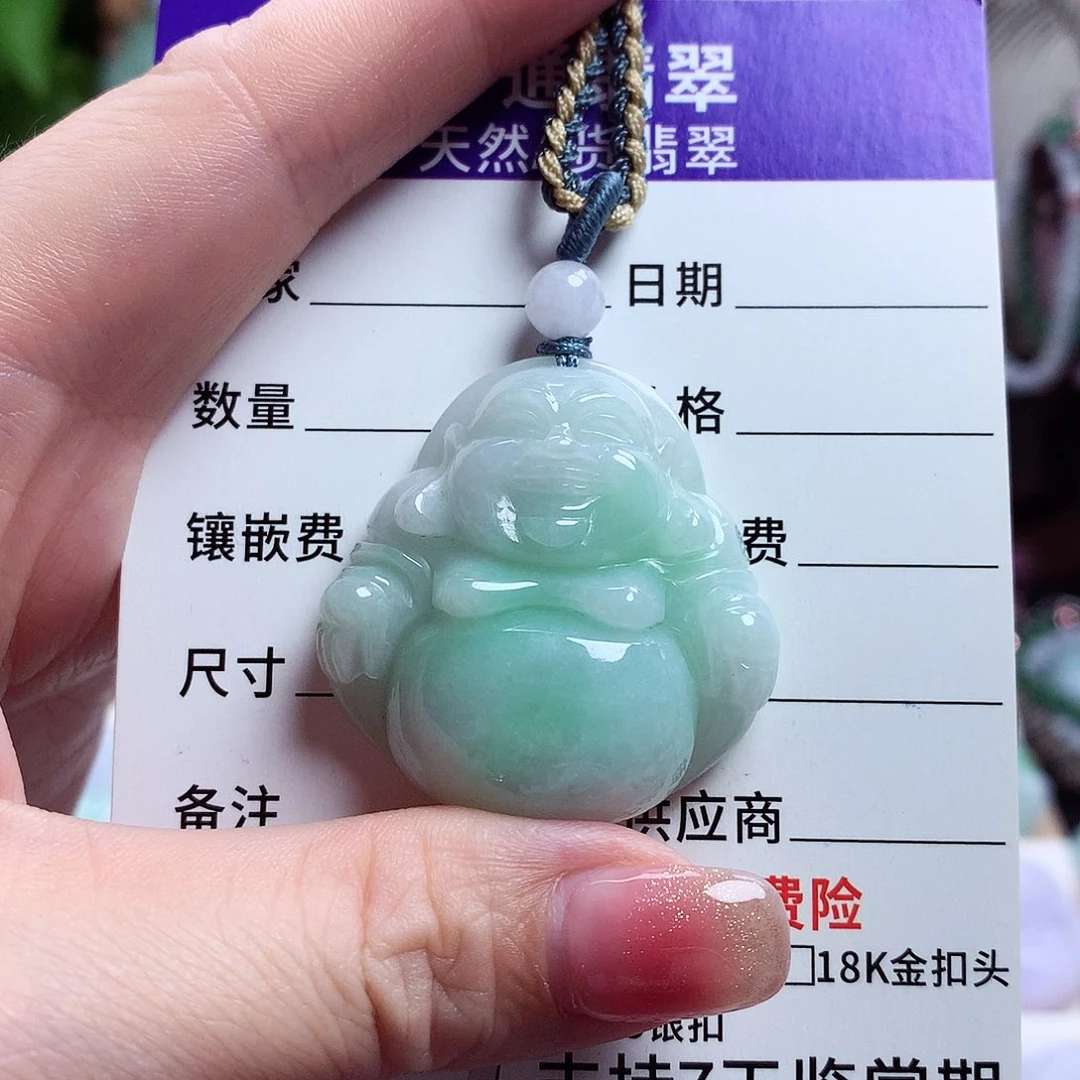 翡翠未镶嵌颈饰佛公17