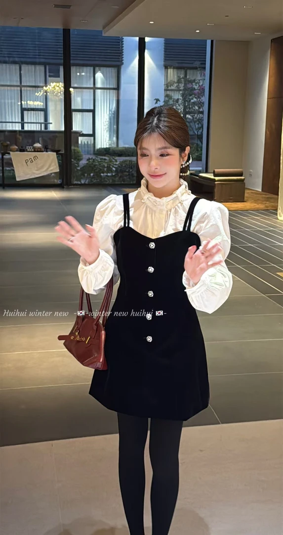 【HuiHui】东大门定制气质时尚简约高级吊带裙（D0281）