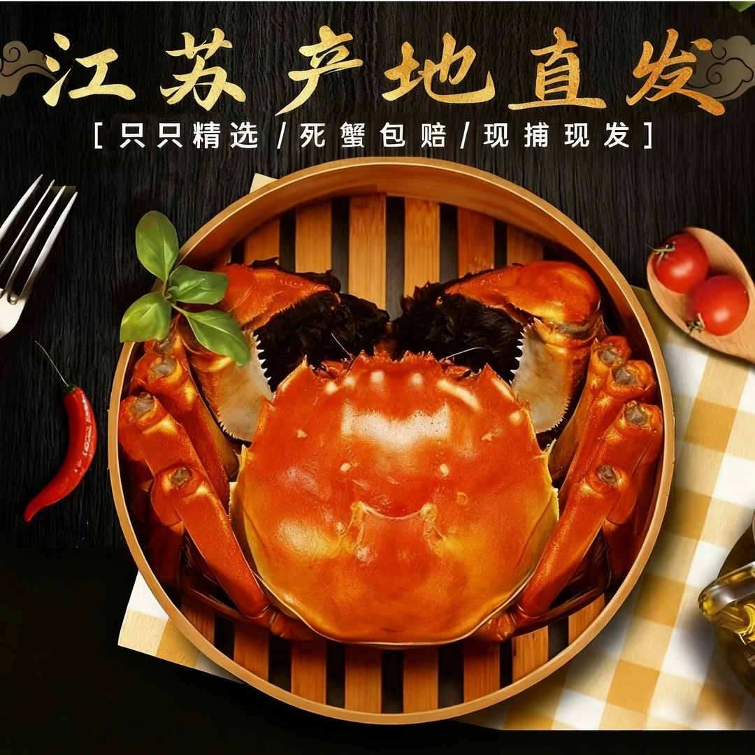 【活蟹】鲜活大闸蟹全母2两大螃蟹含绳现货中秋送礼盒10只湖蟹河蟹