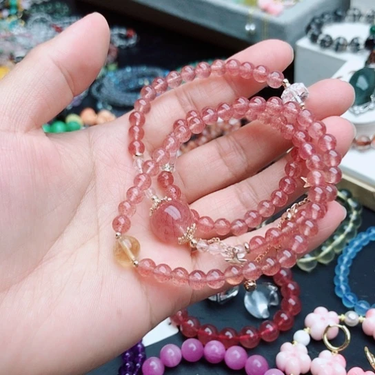 银S925镶嵌手链烟晶