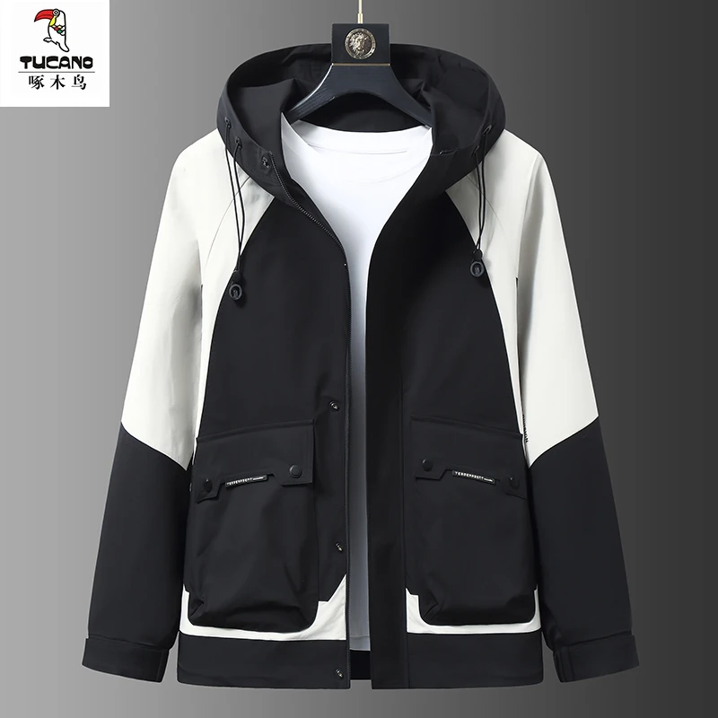 TUCANO/啄木鳥夹克户外百搭休闲时尚运动男士拼接连帽工装风外套