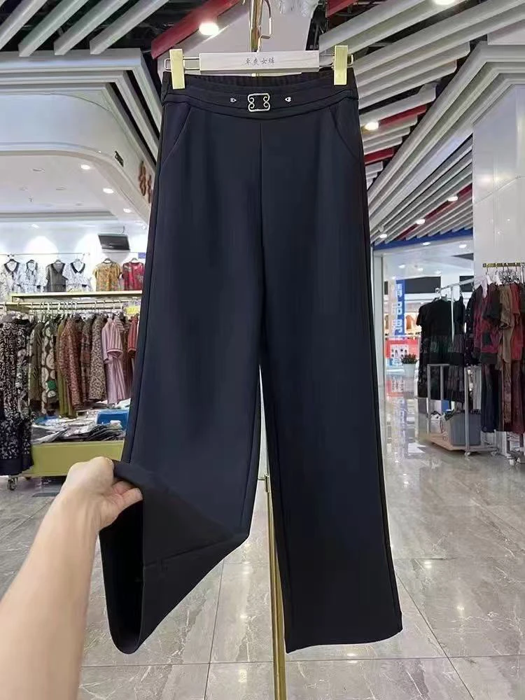 女士高腰直筒宽松垂感显瘦百搭休闲阔腿裤