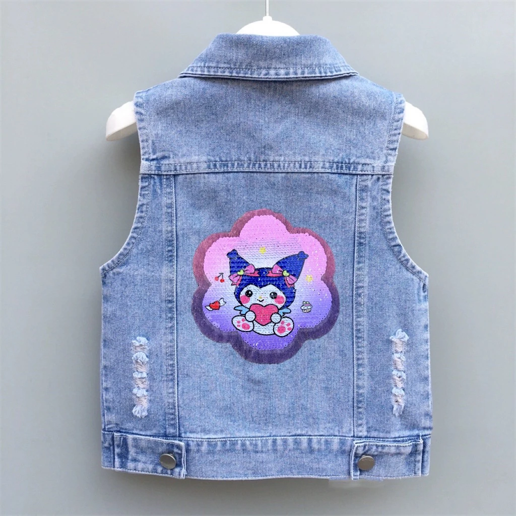 马甲外穿春秋卡通卡通动漫无袖男女通用童装女外套库洛米