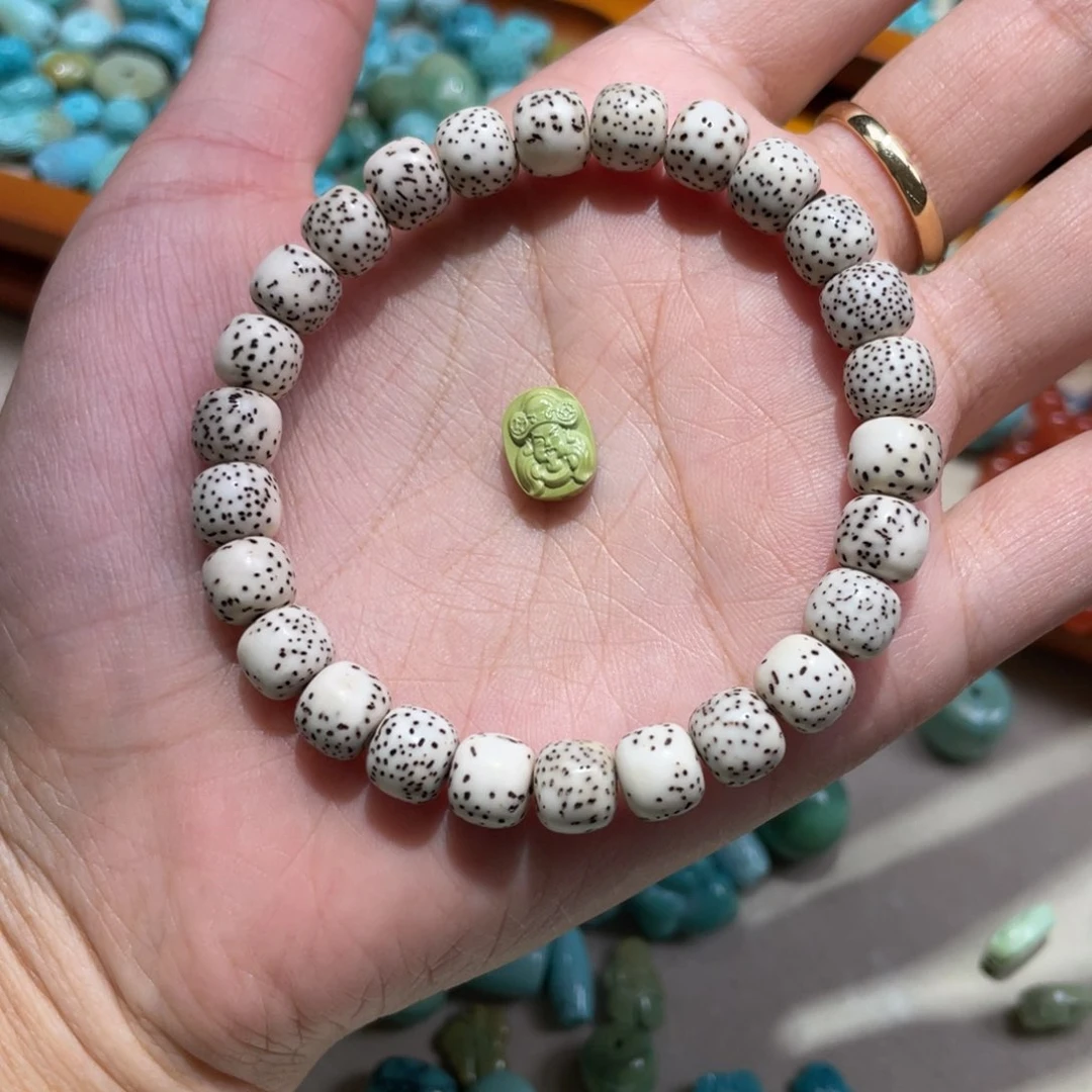 星月菩提手串星月菩提搭配绿松