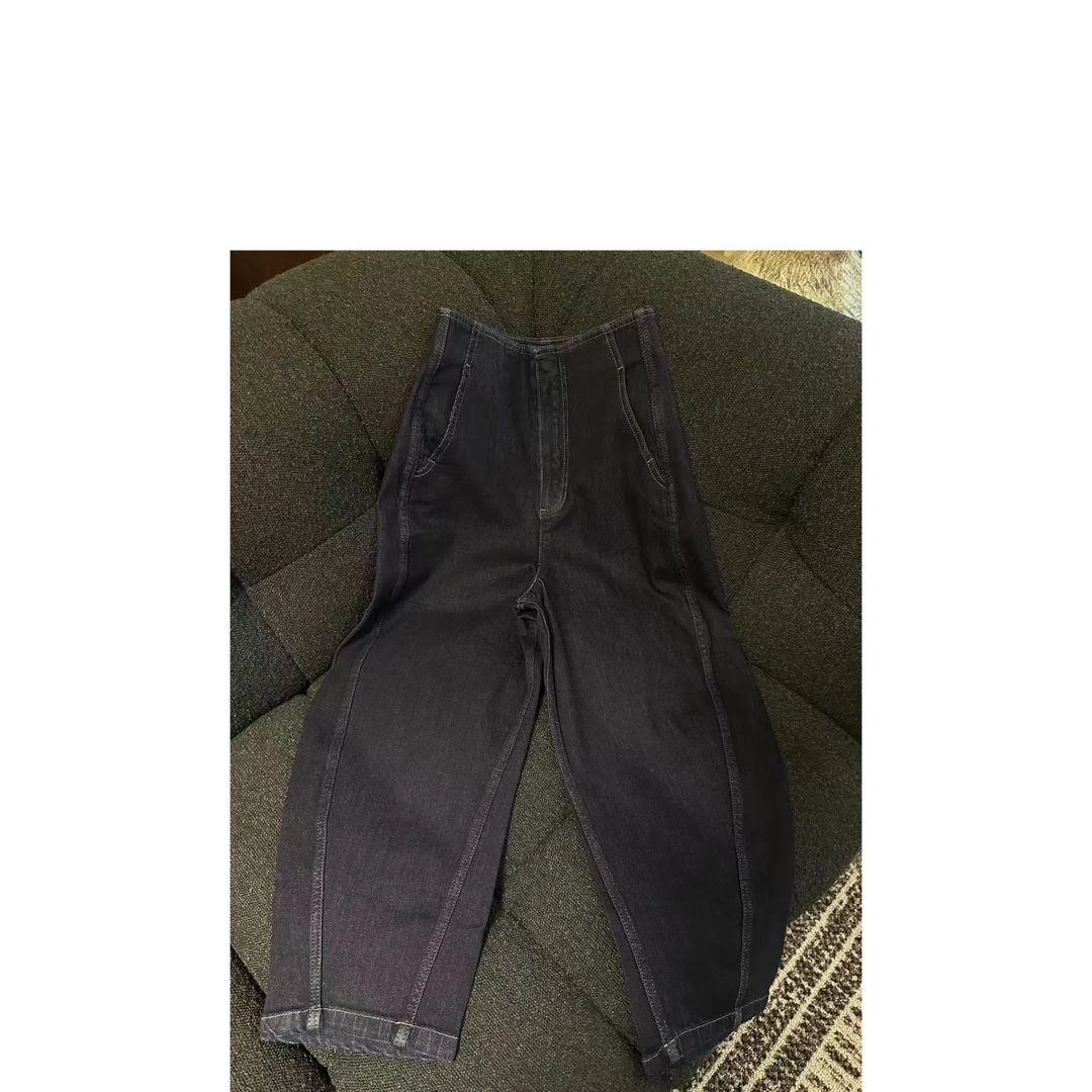 【mis金金】高腰镰刀微弹牛仔裤