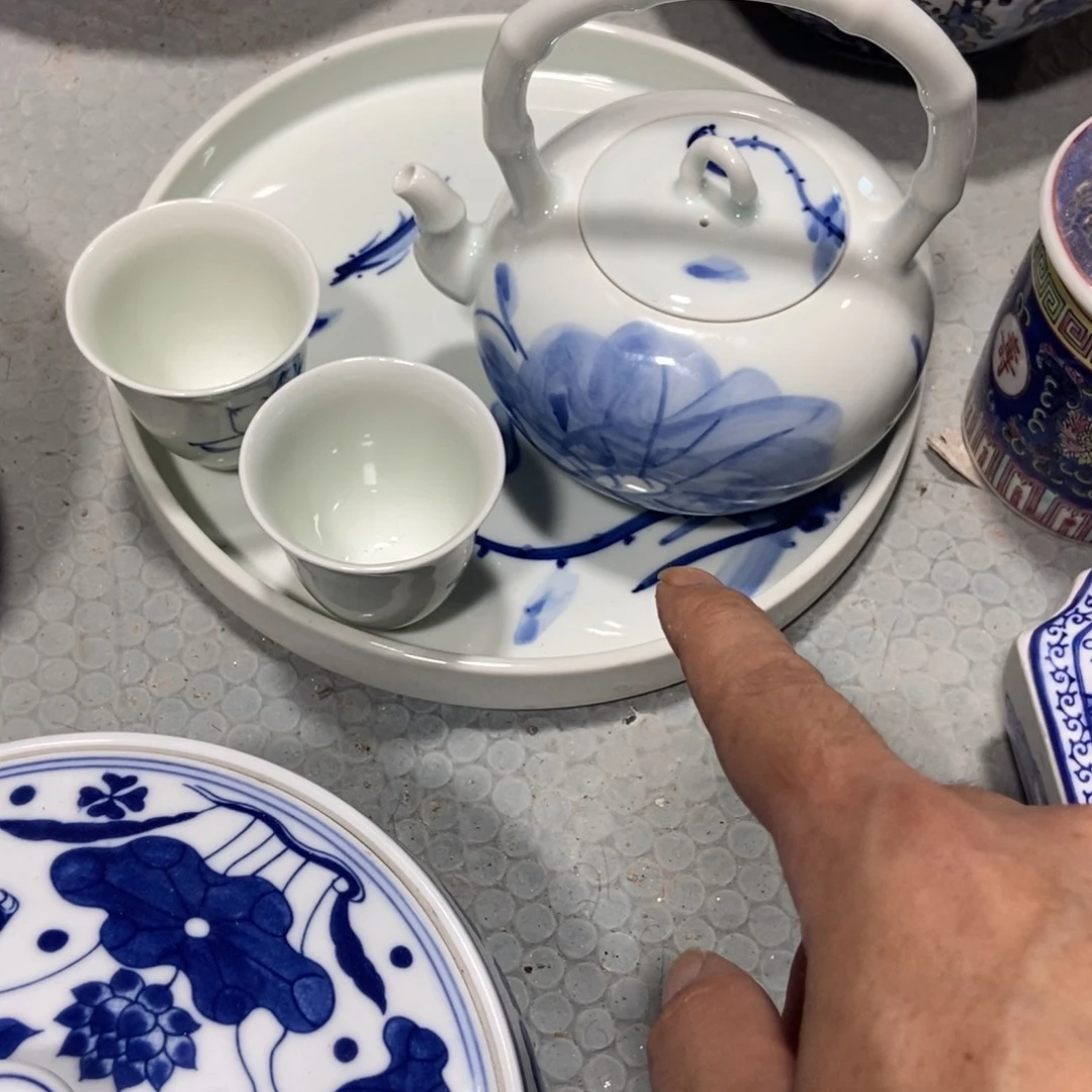 ****⁴瓷片景德镇陶瓷壶一套杯子6个