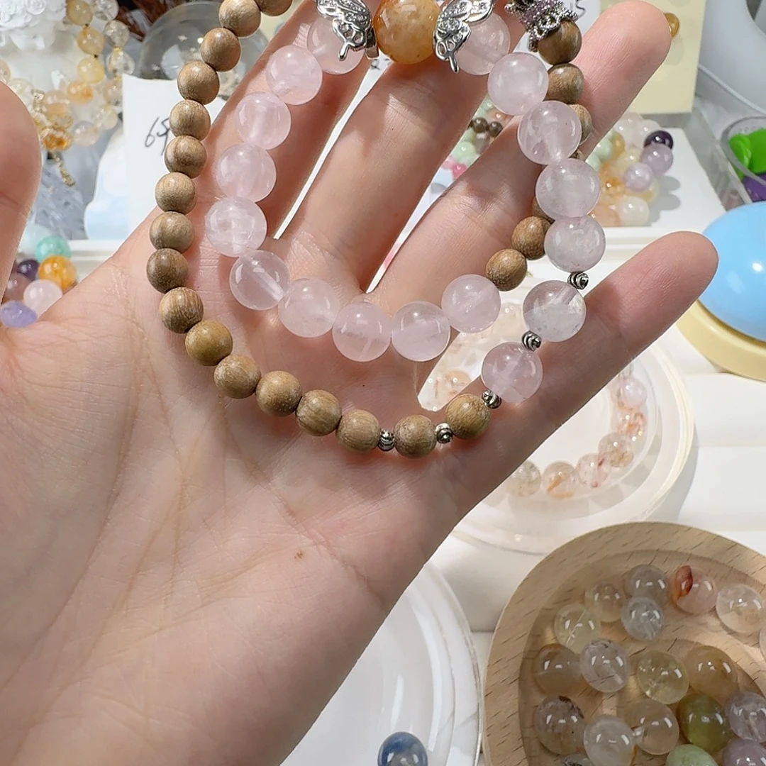 银S925镶嵌手链烟晶
