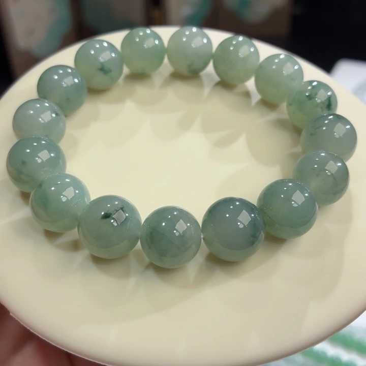 翡翠未镶嵌手链冰胶晴飘卡13.4