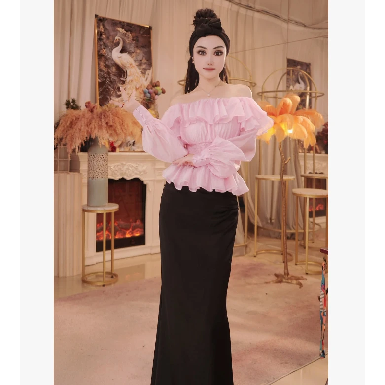 【星姐推荐】星原创高级定制【荷花】设计师款气质轻奢名媛上衣