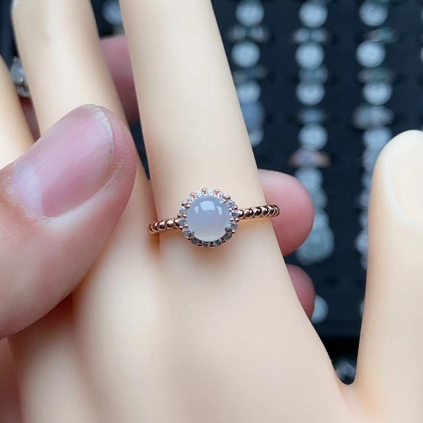 【闪购商品】翡翠戒指银S925镶嵌早*昕兮兮