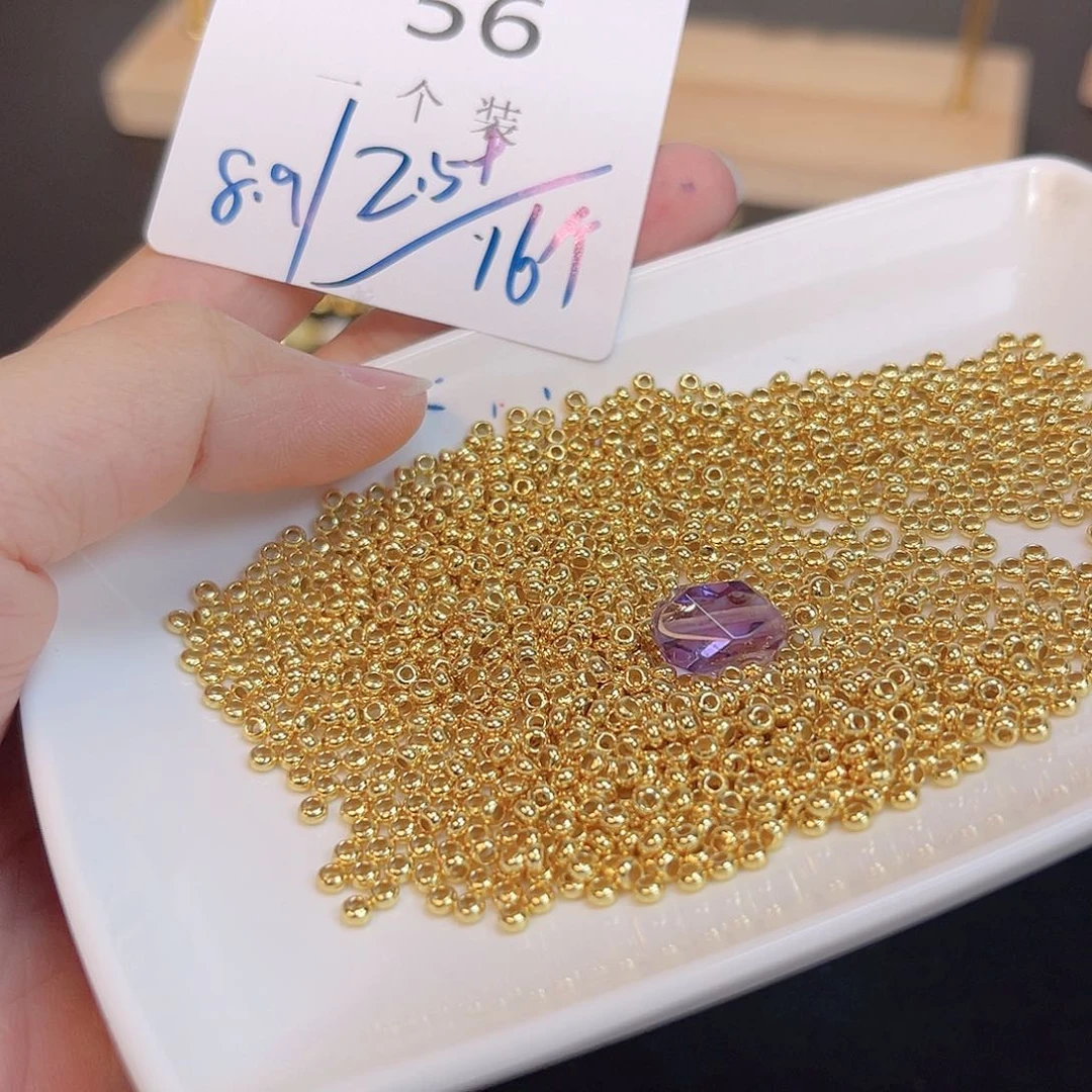 水晶珠宝半成品银S925镀金镶嵌56 。