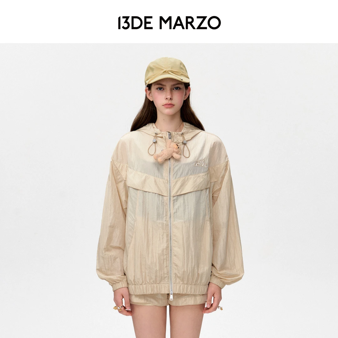 13DE MARZO男女同款 25春夏新款轻薄训练夹克宽松休闲连帽外套