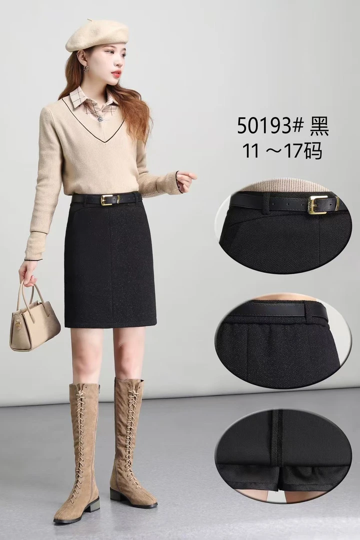 彬彬严选秋冬显瘦百搭短款半裙50193