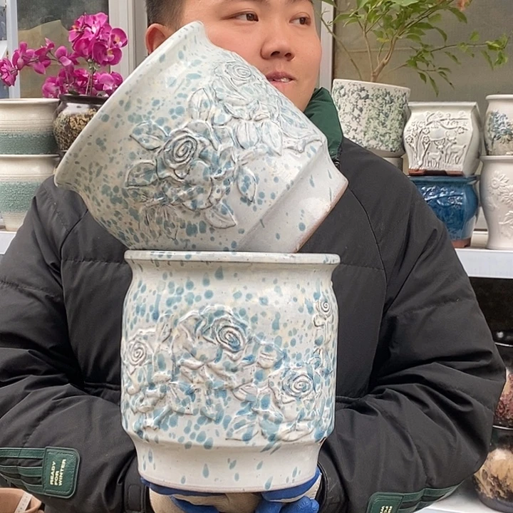 花盆紫砂口20高20处理俩个