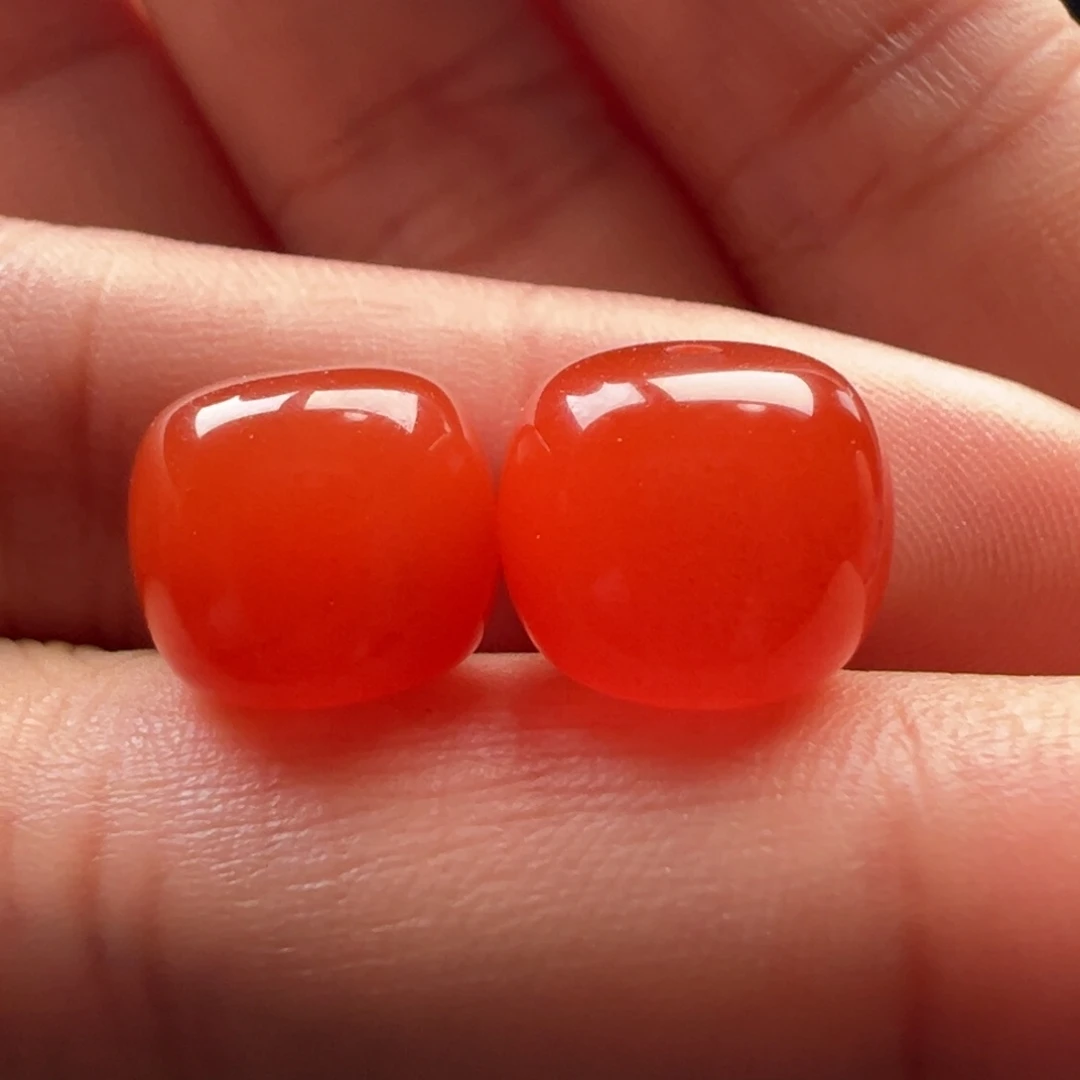 南红玛瑙老型11.3对珠未镶嵌