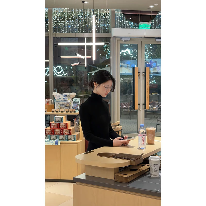 黑色高领长袖针织打底衫女初秋秋冬新款内搭修身早秋穿搭上衣毛衣