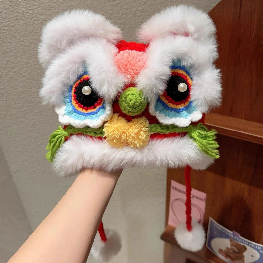 【万达撤柜】中国风纯手工钩织虎头帽秋冬保暖防寒儿童毛线帽加厚宝