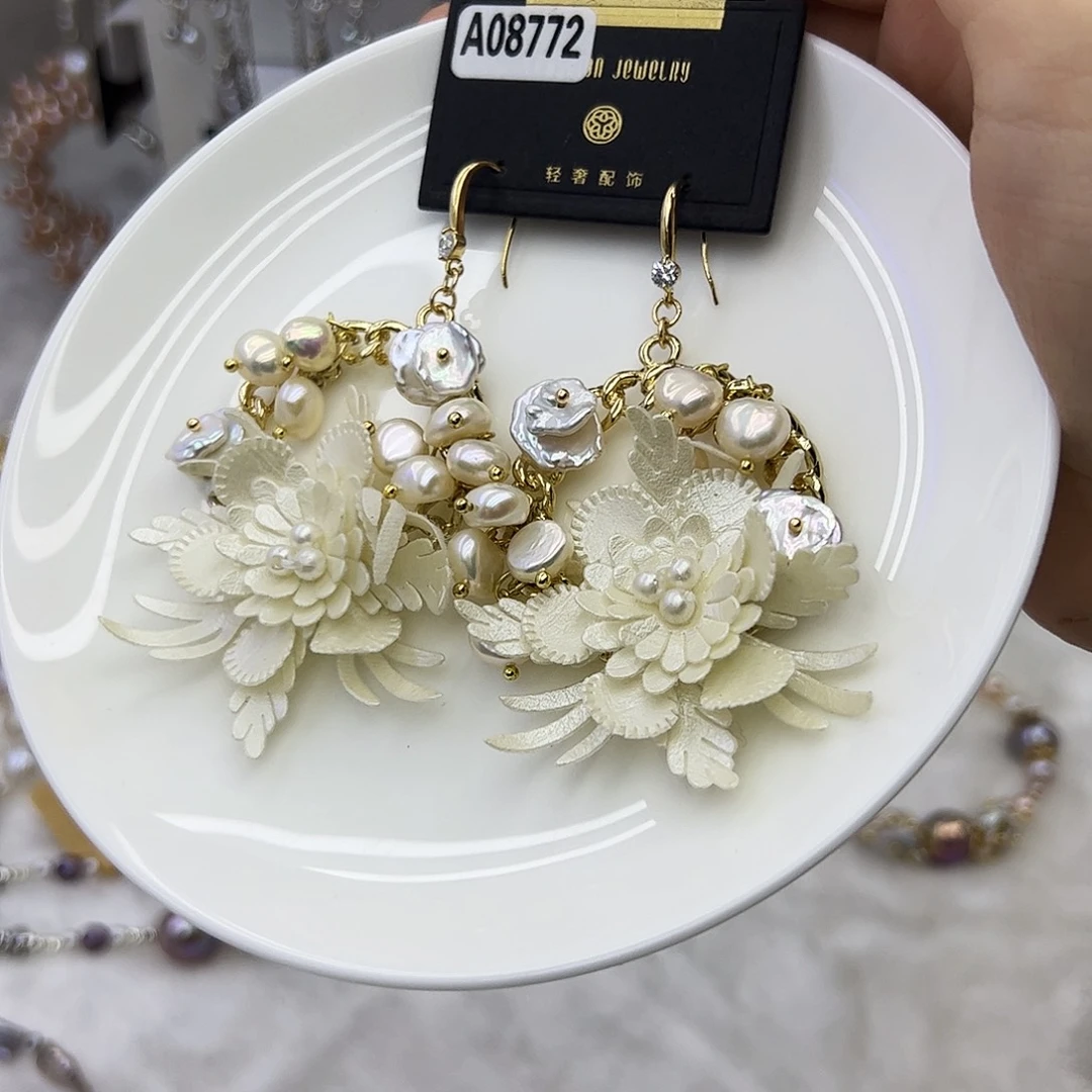 耳饰淡水珍珠银S925镶嵌