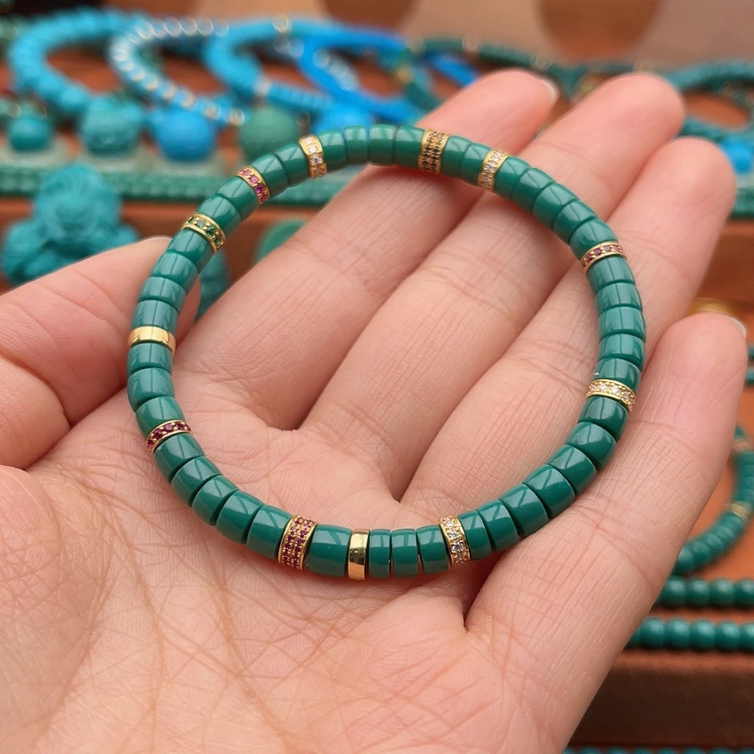 绿松石18K金镶嵌珠宝奇石