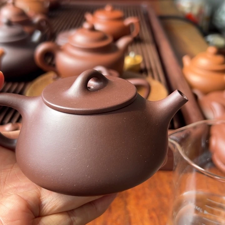茶壶紫砂紫泥平盖150cg