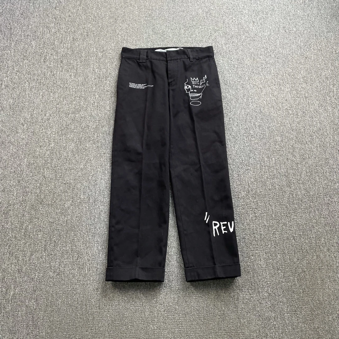 Off White ow 黑色印花九分裤 29码/98新/1399/119686