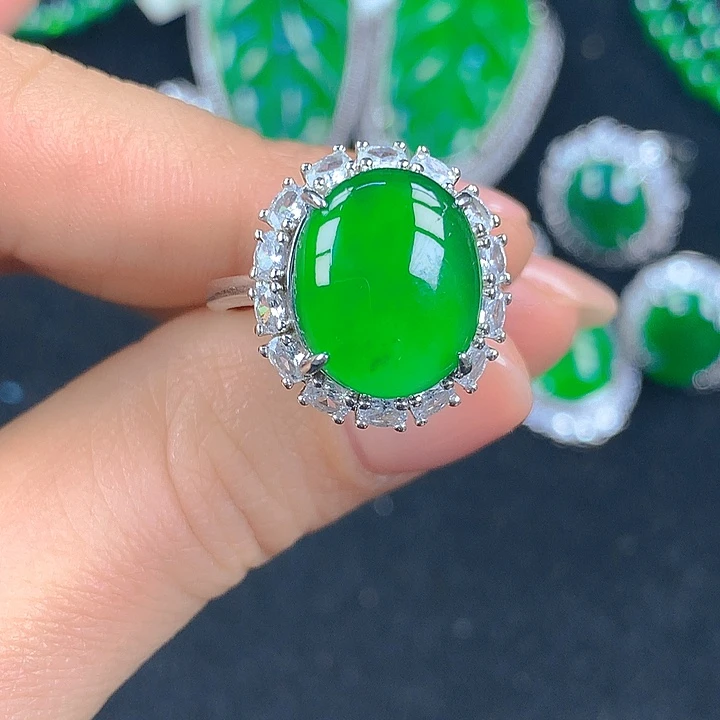 翡翠吊坠(不含链)银S925镶嵌