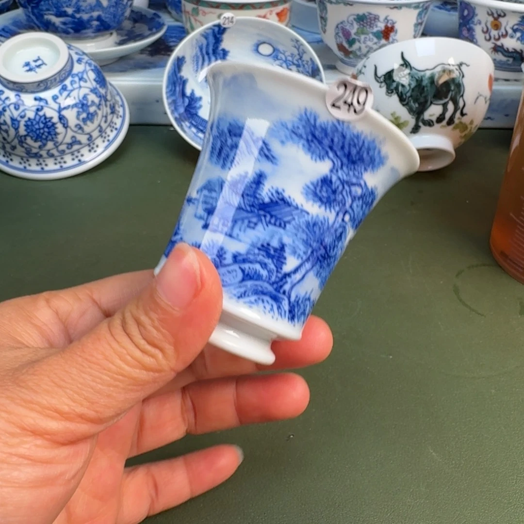 瓷景德镇纯手绘茶具圆圆249