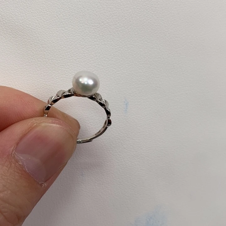 淡水珍珠戒指银S925镶嵌
