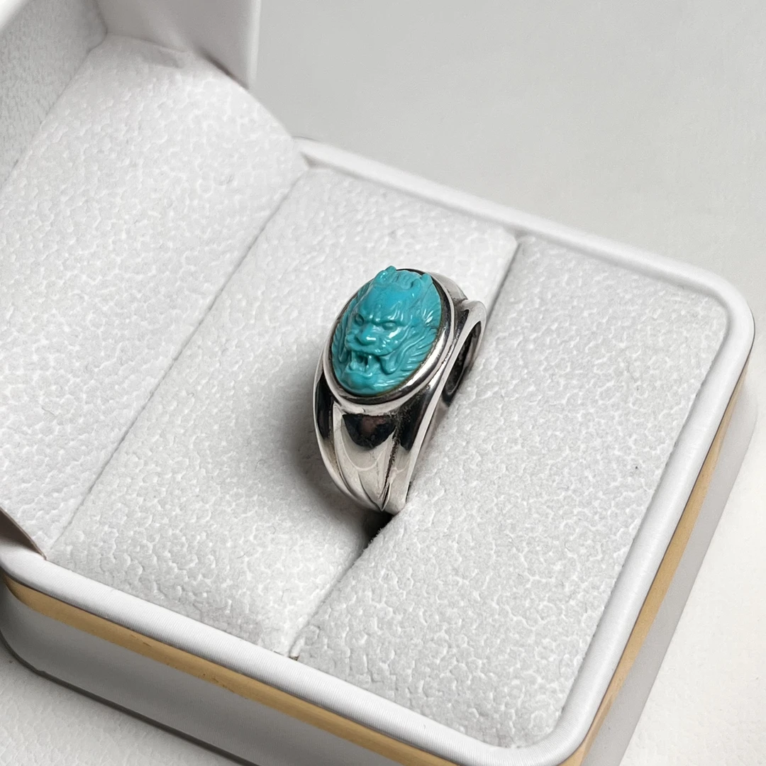 天然原矿绿松石戒指（天然保真）