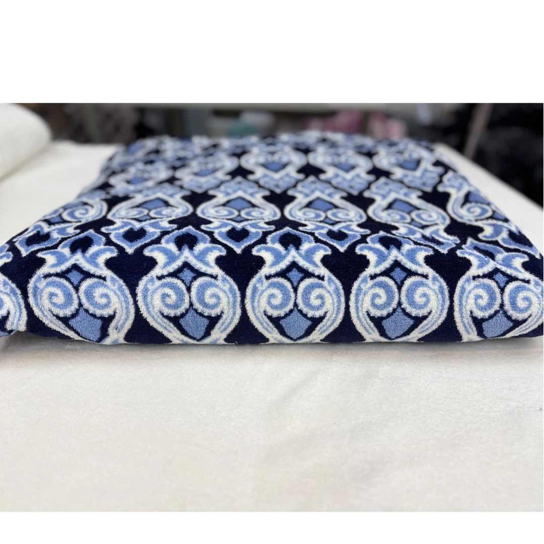 欧式复古蓝花瓶舒适法兰绒大毯子盖毯