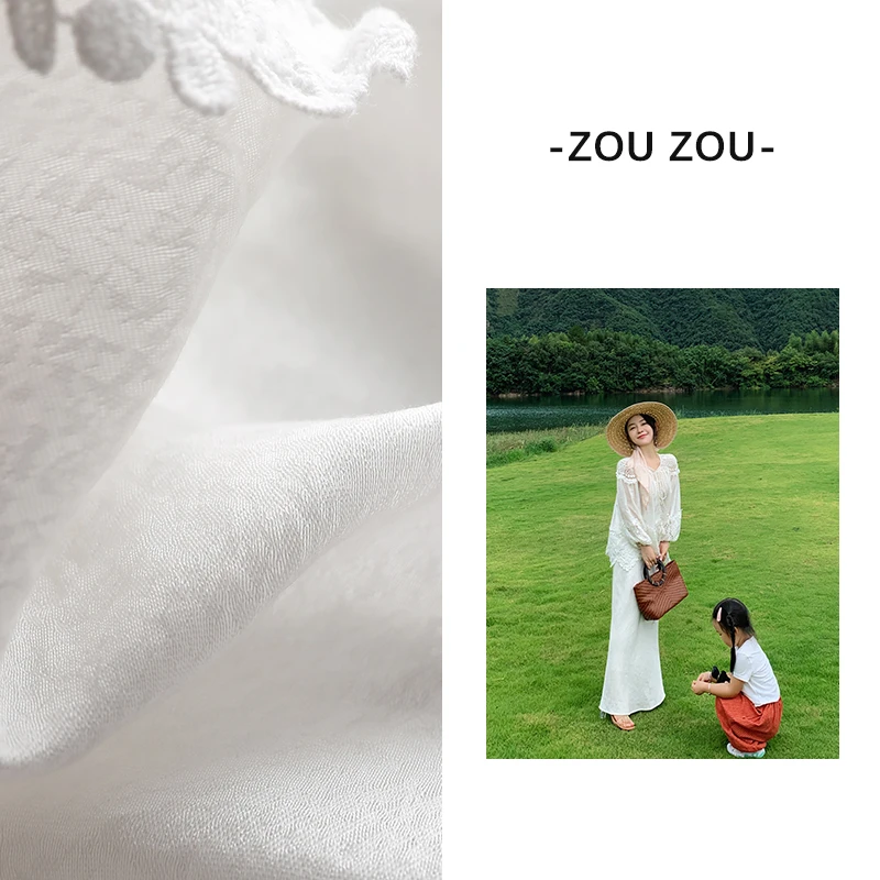 【逃离都市】邹邹小个子法式重工镂空小衫女夏设计感拼接浪漫感上衣