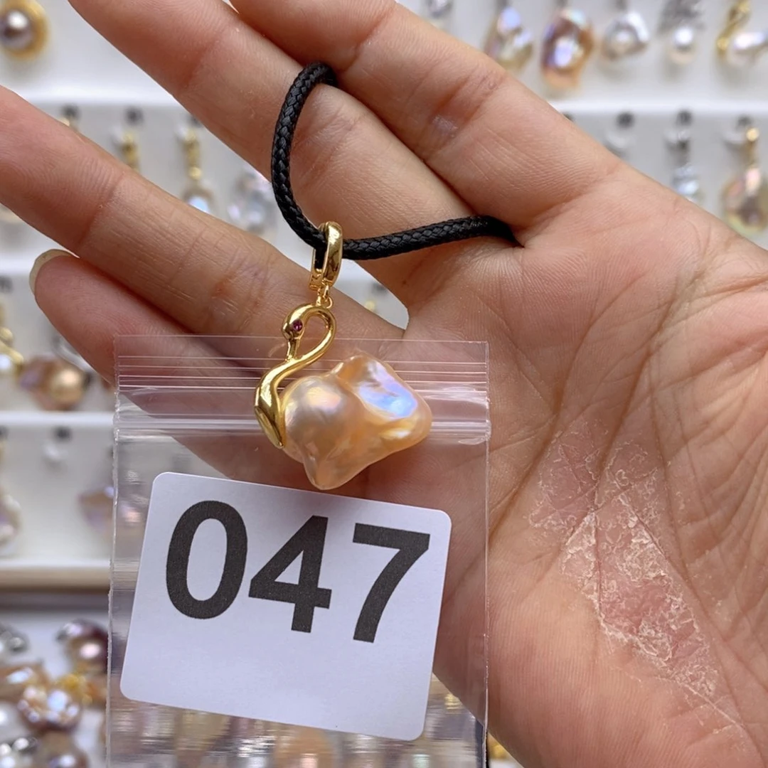 淡水珍珠颈饰银S925镶嵌香**妹47