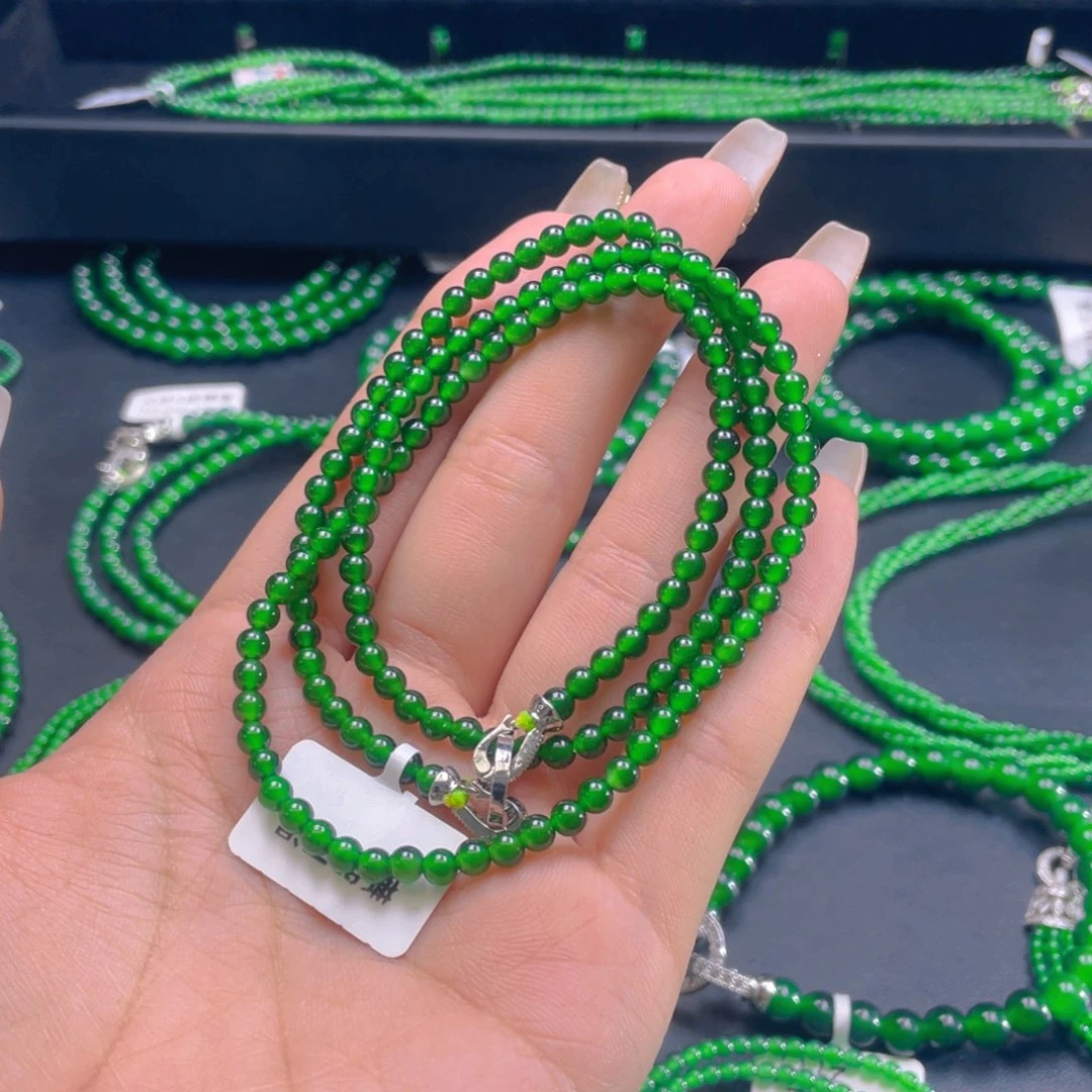 翡翠未镶嵌颈饰苹*天然A货翡翠卡4