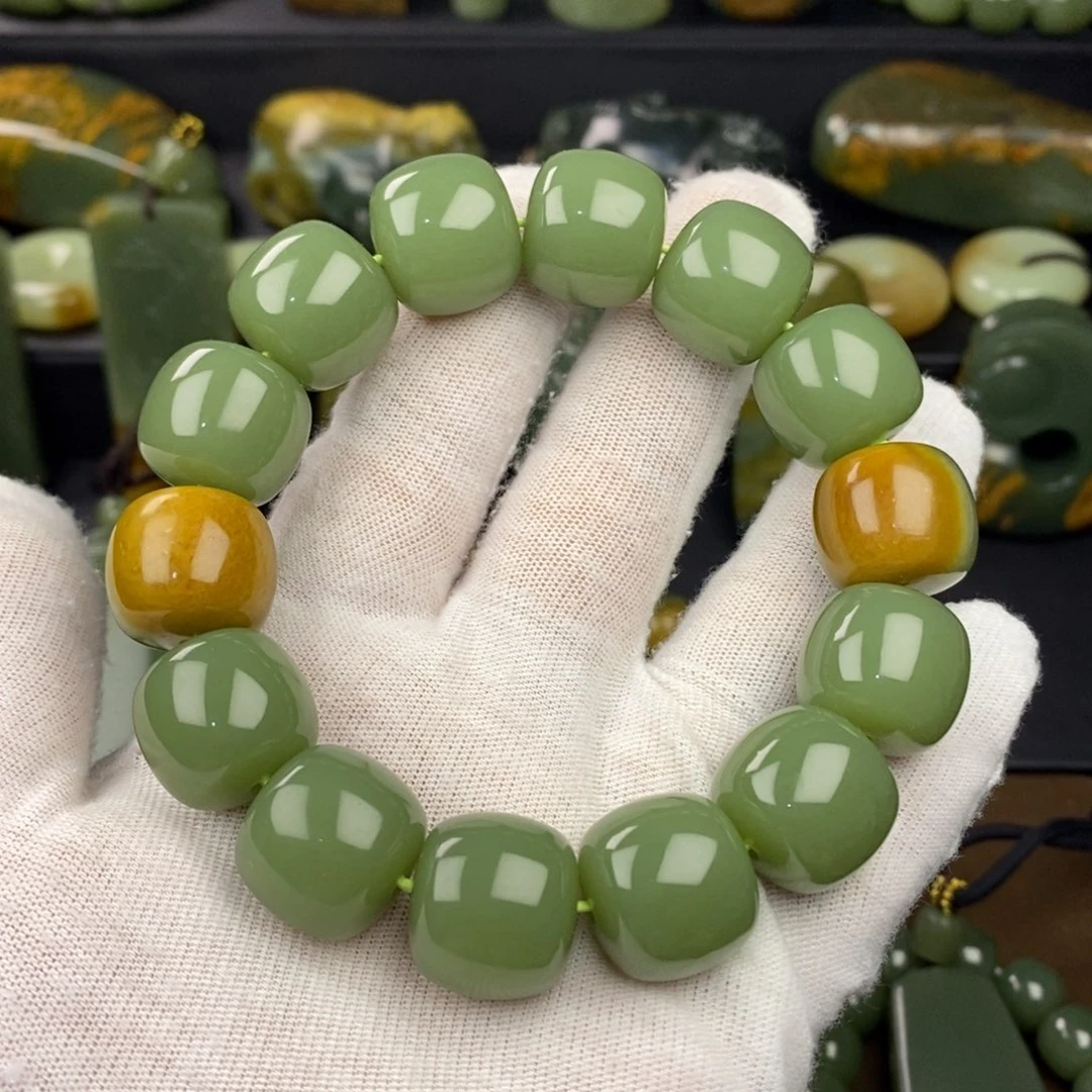 岫岩河磨玉（透闪石质玉）未镶嵌手链