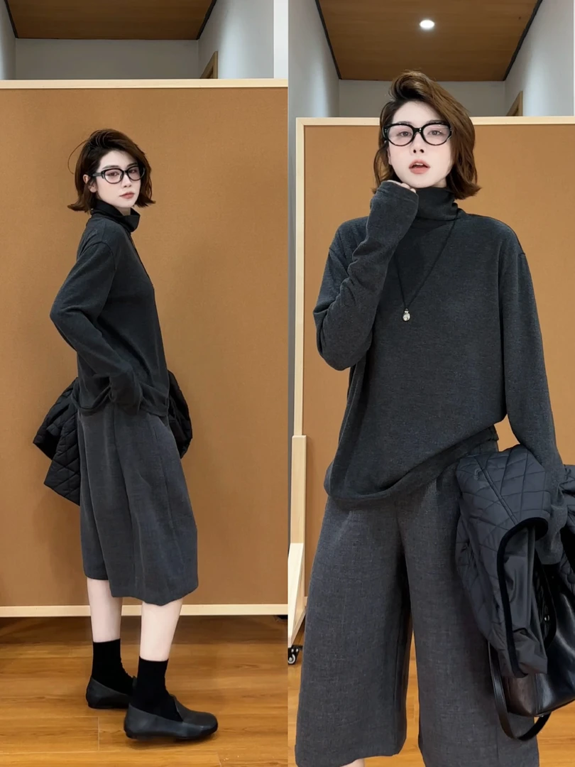 YYOUHAN 2025秋款【时髦态度】双面磨毛高领长袖打底T恤 2509C5905