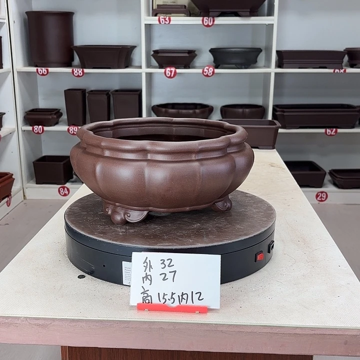 紫砂花盆南瓜菱形