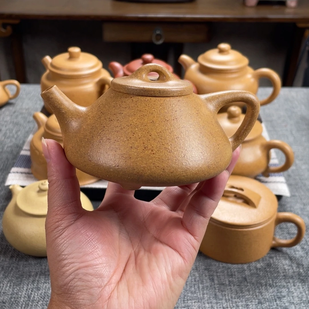 茶壶紫砂黄金段子冶石瓢全手30目190