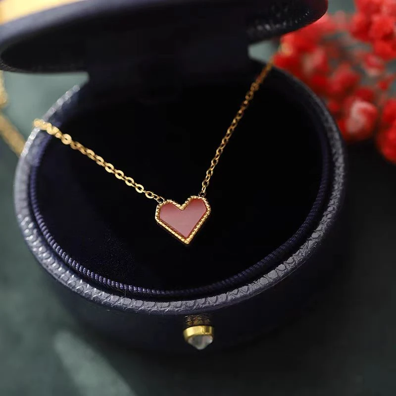 钛钢手链 D6007-钛钢红桃心手链