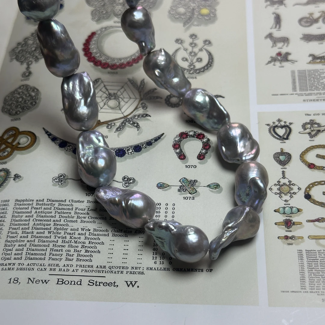 珍珠项链 日本银灰炫彩巴洛克项链 ZB251182