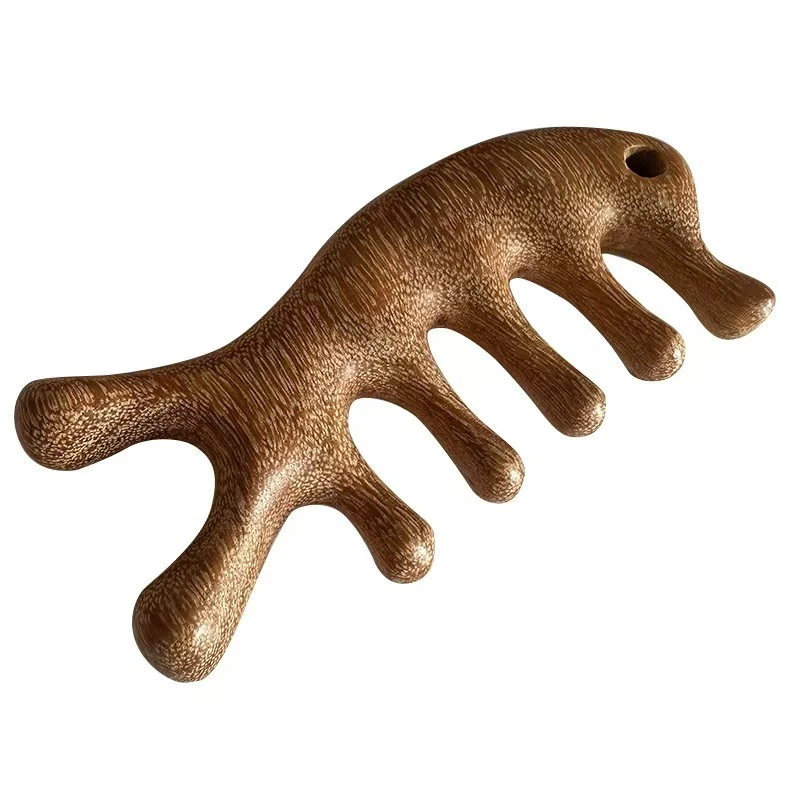 檀木防脱按摩梳经络小巧便携整木多功能顺发宽齿家用木梳子梳头木