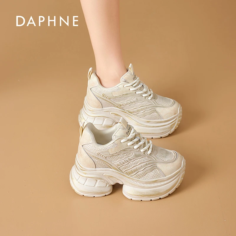 Daphne/达芙妮女鞋2025秋季老爹鞋内增高时尚百搭休闲舒适潮鞋