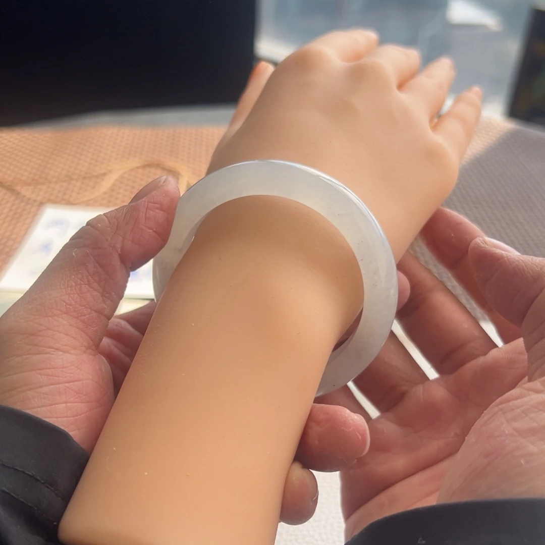 翡翠未镶嵌手镯12号强推53