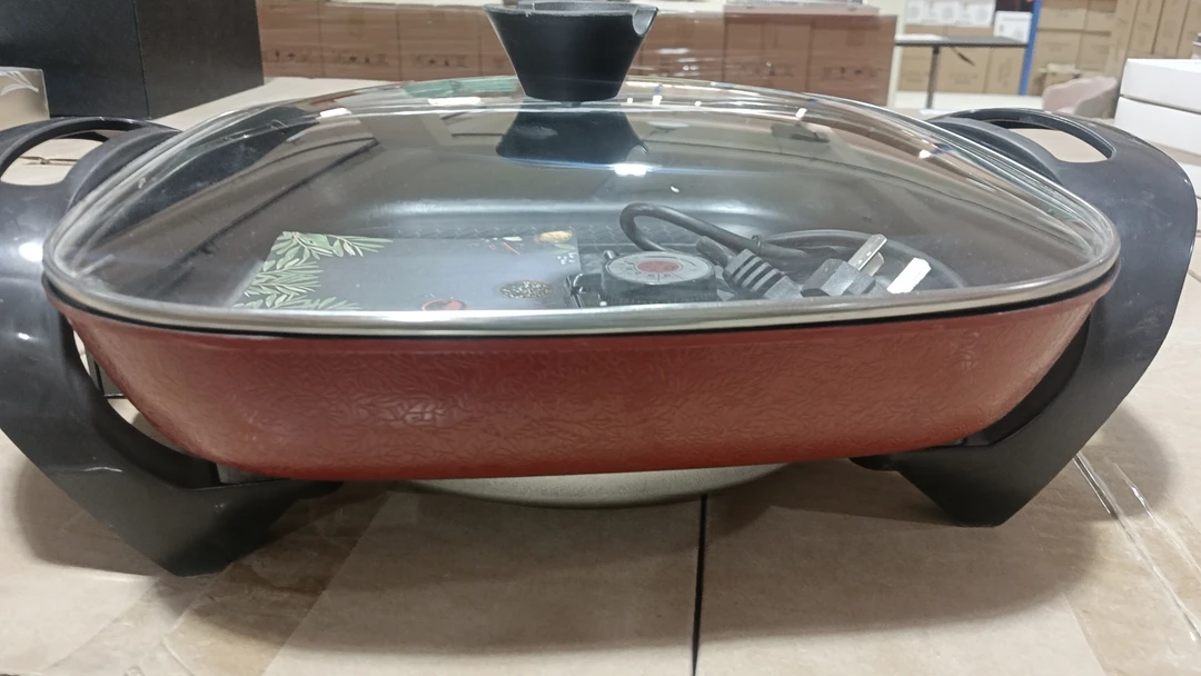 电火锅家用多功能料理锅大容量一体不沾烤肉锅四方锅电煮锅YH