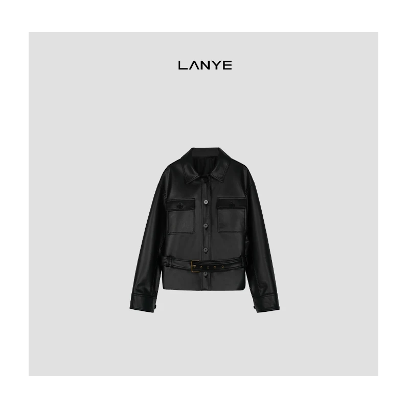 【伊斯坦布尔】树林同款土耳其进口‘100%’羊胎皮收腰轻奢皮衣