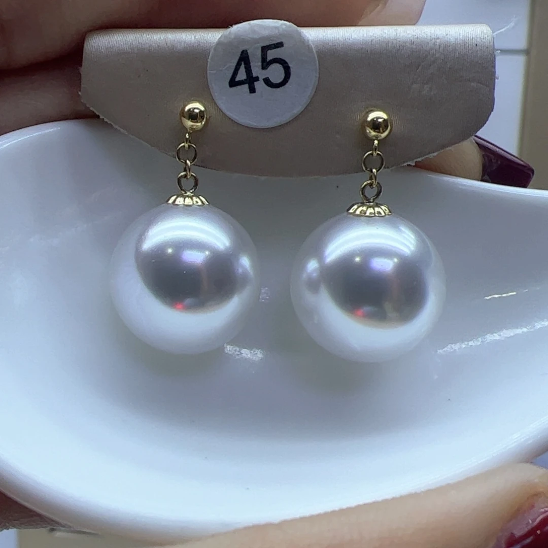 淡水珍珠耳饰18K金镶嵌